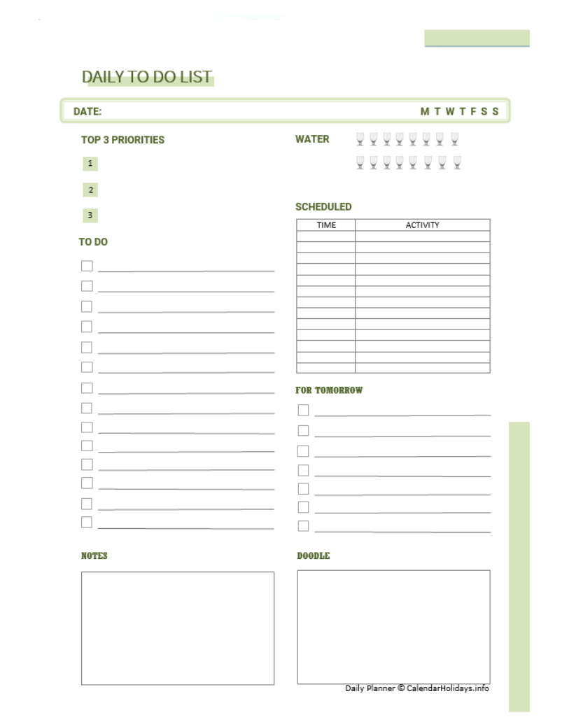 DAILY TO DO LIST PLANNER