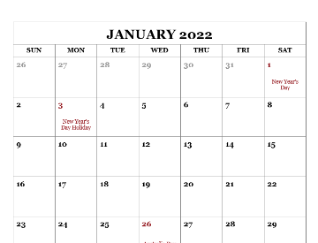 Australia Monthly Calendar With Large Space For Notes