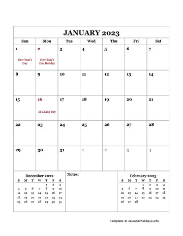 Australia Monthly Calendar With Large Space For Notes