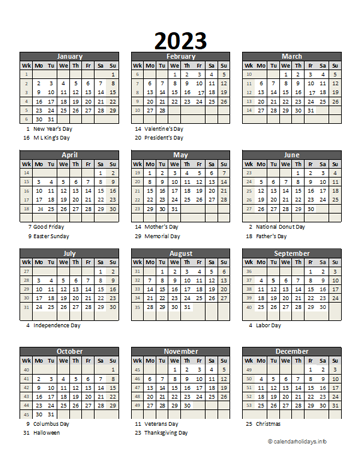 Yearly Australia Spreadsheet Calendar