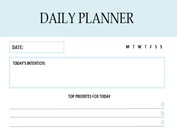Editable Minimalist Daily Planner